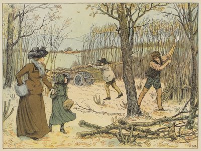 Woodman (barevná litografie) od Francis Donkin Bedford