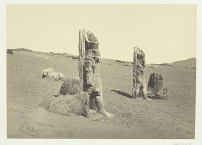Kolosy a sphynx ve Wady Saboua, Nubia, 1857. od Francis Frith