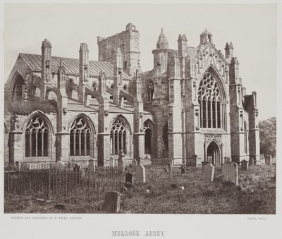 Melrose Abbey, asi 1857 (albumenový tisk) od Francis Frith