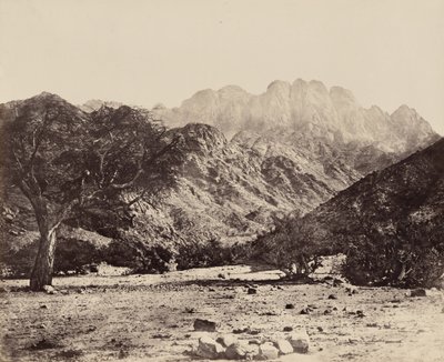 Hora Serbal, z Wádee Feyrán, Egypt,1858 (foto) od Francis Frith