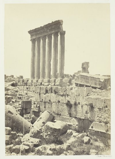 Velké sloupy v Baalbecu, 1857. od Francis Frith