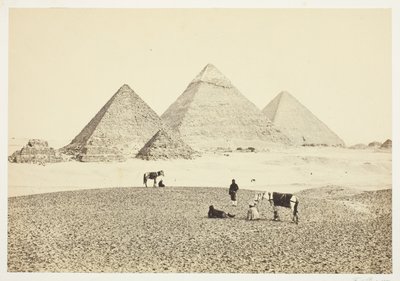 Pyramidy El Geezeh, z jihozápadu od Francis Frith