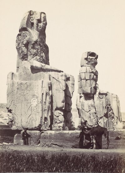 Sochy Memnona. Thebská pláň, 1857. od Francis Frith