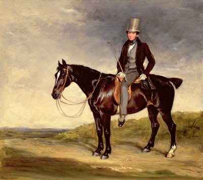 John Hay-Mackenzie na svém Dark Bay Cob (olej na plátně) od Francis Grant