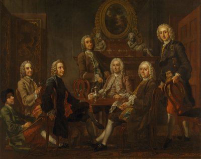 Portrét skupiny gentlemanů s umělcem od Francis Hayman