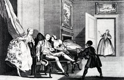Stealing a Kiss, c, 1743 od Francis Hayman