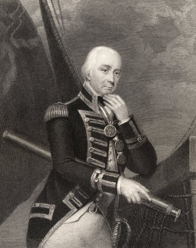 Admirál Lord Cuthbert Collingwood, rytý W. Finden, z 
