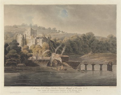 Hrad Chepstow na řece Wye od Francis Jukes