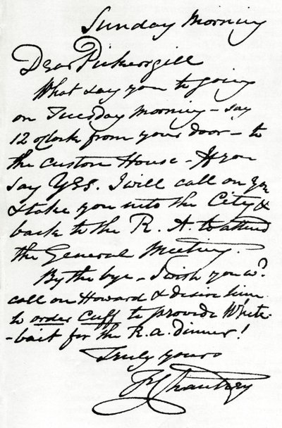 Dopis od Francise Leggatt Chantrey, 1839 1904 od Francis Legatt Chantrey
