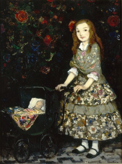 Sestra ze země panenek 1925 (olej na desce) od Francis Luis Mora