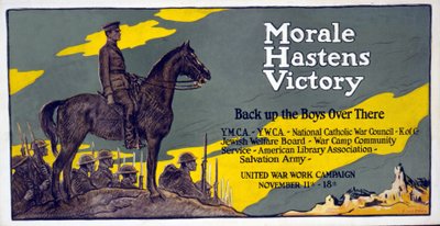 Morálka urychluje vítězství - tamhle zálohujte chlapce Kampaň United War Work, 11. - 18. listopadu, hospoda. 1918 od Francis Luis Mora