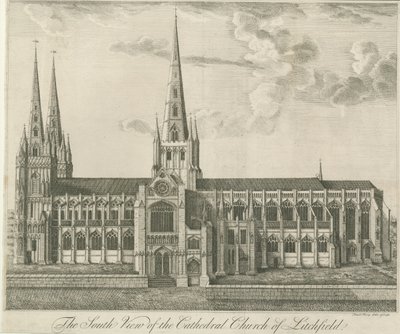 Katedrála Lichfield - South View: lept a [19. století] (tisk) od Francis Perry