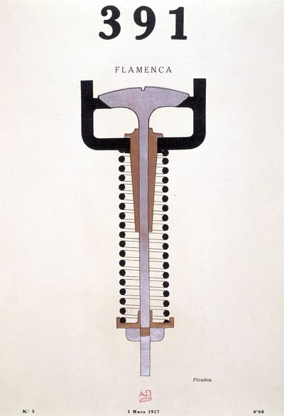 Obálka časopisu "391", Picabia (1879-1953), č. 3 z 1. 3. 1917 (litografie) od Francis Picabia
