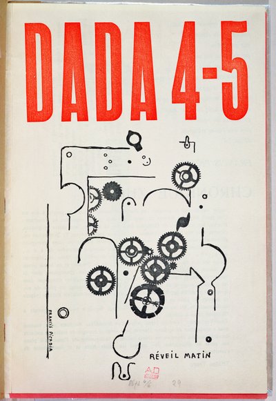 "Dada 4-5", obálka časopisu (barevná litografie) od Francis Picabia