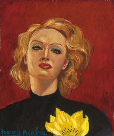 Žena se žlutým květem, asi 1941-2 (olej na desce) od Francis Picabia
