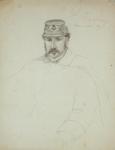 Generál Negley, Union Army, cca 1860 (tužka na papíře) od Francis Schell