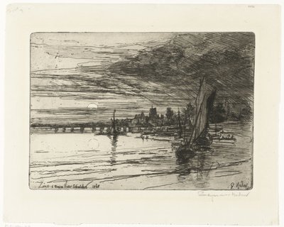 Most přes Temži Battersea Bridge od Francis Seymour Haden (Sir) (signed by artist)