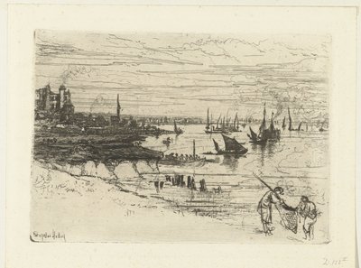 Hostinec na Temži The Inn, Purfleet od Francis Seymour Haden (Sir) (signed by artist)