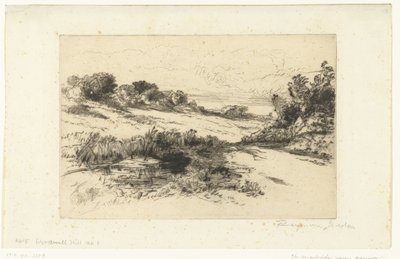 Kopcovitá krajina v Swanage Větrný mlýn Hill od Francis Seymour Haden (Sir) (signed by artist)