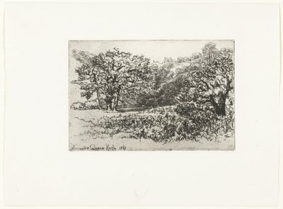 Krajina se stádem zvířat Stádo Werrington (název na objektu) od Francis Seymour Haden (Sir) (signed by artist)