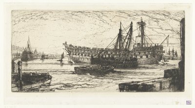 Demontáž lodi Agamemnon Rozbití Agamemnona od Francis Seymour Haden (Sir) (signed by artist)