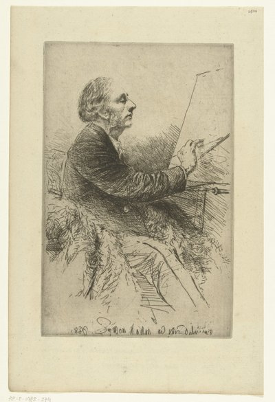 Autoportrét Francise Seymour-Hadena Portrét Francise Seymoura Hadena, No. 4 (při malování) od Francis Seymour Haden (Sir) (signed by artist)