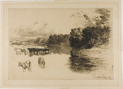 Řeka Lancashire od Francis Seymour Haden