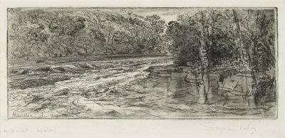 Pravděpodobné místo pro lososa, 1889 od Francis Seymour Haden