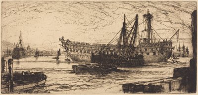 Rozebrání lodi Agamemnon od Francis Seymour Haden