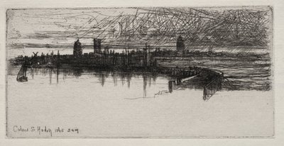 Malé molo v Calais, 1865, 3:00 od Francis Seymour Haden