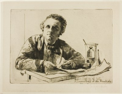 Portrét Francise Seymoura Hadena, č. 2 (při leptání) od Francis Seymour Haden