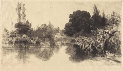 Rybník u mlýna Shere (větší obrázek) od Francis Seymour Haden