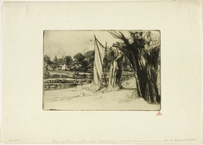 Thames Ditton-s plachtou od Francis Seymour Haden