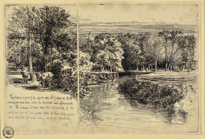 Dva osli a řeka Dundrum od Francis Seymour Haden