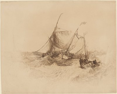 Molo v Calais od Francis Seymour Haden after Joseph Mallord William Turner