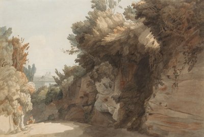 Pohled na Arco Scuro, pohled k vile Medici, Řím, 1785. od Francis Towne