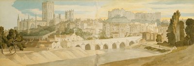 Durhamská katedrála a hrad z River Wear, 1811 od Francis Towne