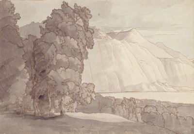 Krajina (Ženevské jezero) (pero, inkoust a mytí na papíře) od Francis Towne