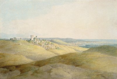 Pough Hill, poblíž Bude, Cornwall (pero a inkoust a wc na papíře) od Francis Towne