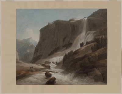 Vodopád mezi Chiavennou a horou Splügen, 1784. od Francis Towne