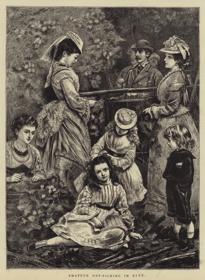 Amatérský sběr chmele v Kentu od Francis Wilfred Lawson