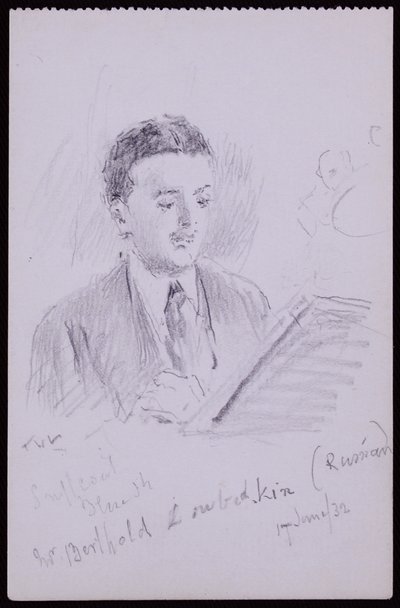 Portrét Bertholda Lubetkina od Francis Wilfred Lawson