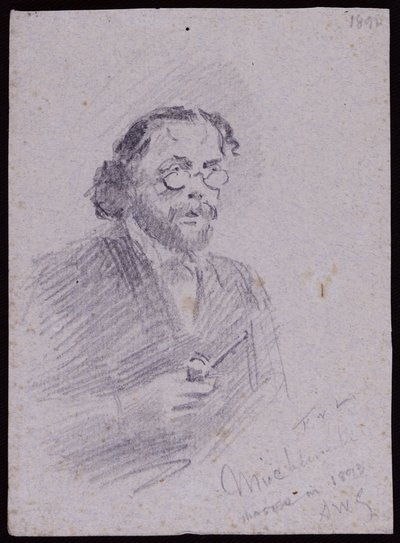 Portrét JT Micklethwaite, cca 1893 (tužka na papíře) od Francis Wilfred Lawson