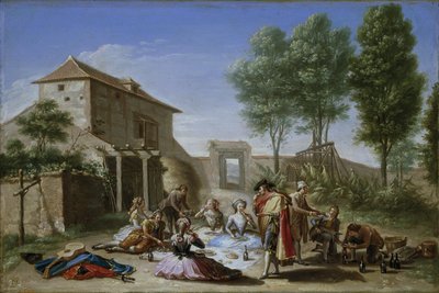 Svačina v poli, kolem 1784-5 (olej na plátně) od Francisco Bayeu y Subias