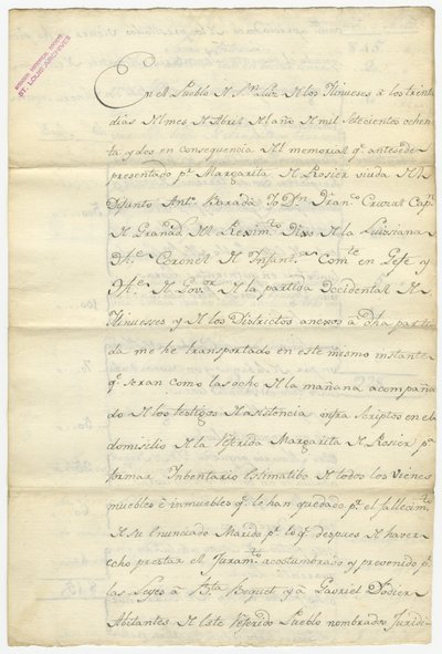 Inventář Antoine Barada podepsal Fran. Cruzat, Josef Bexmes, Dodier, Becquet a další, duben 1782 od Francisco Cruzat