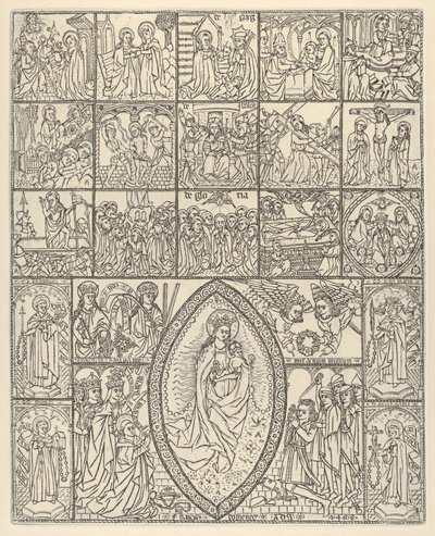 The Fifteen Mysteries and the Virgin of the Roseary Modern Impression, 1488. od Francisco Doménech