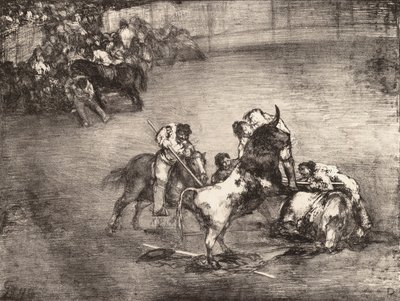 Pikador chycený býkem, z „Býků z Bordeaux“, 1825., 1825. od Francisco de Goya