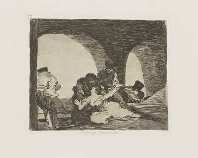hořká přítomnost. (Bitter To Be Present.), pl. 13 ze série The Disasters of War od Francisco de Goya