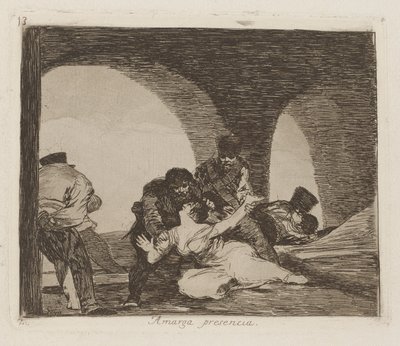 Hořká přítomnost (Bitter to Be Present), pl. 13 ze série The Disasters of War od Francisco de Goya