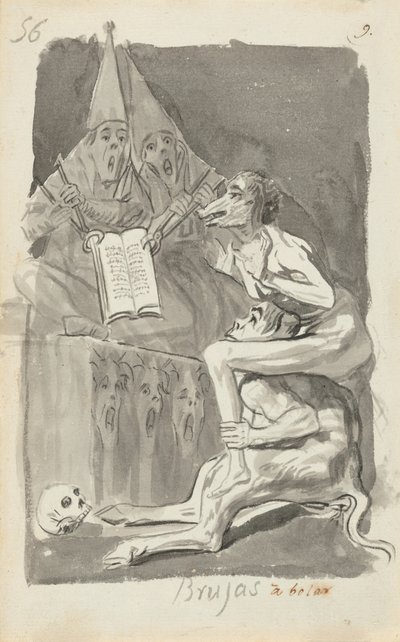 Brujas à volar (Čarodějnice se připravují k letu) [verš] od Francisco de Goya